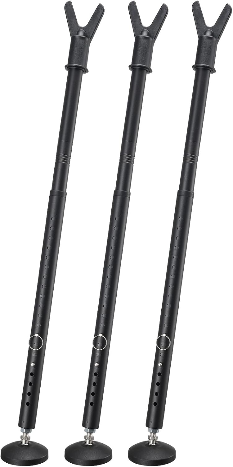 CALCHELE Sliding Door Security Bar 3 Pack, 20.5-51.8 Inch Adjustable Door Stoppers Security Sliding Glass Door Security Bar, Heavy Duty Window/Patio Door Security Bars Black - Image 1